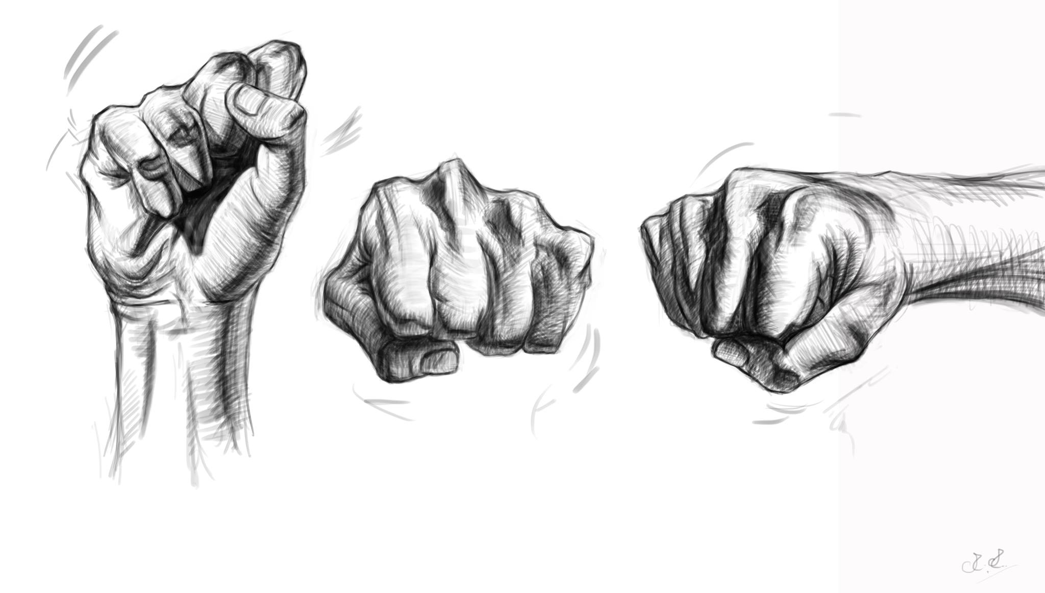 Original drawing by Marco Monaldi: studies of hands and joints.
