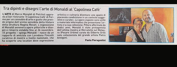 Tra dipinti e disegni l’arte di Monaldi al Capolinea Cafè