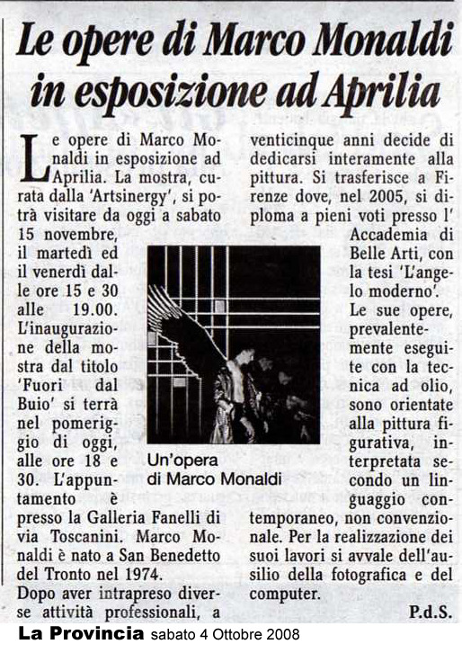 Le opere di Marco Monaldi in esposizione ad Aprilia